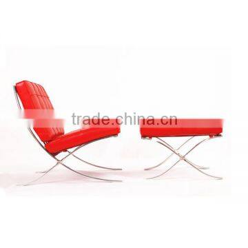 Spanish Rove Pavilion chair Barcelona chair and footrest