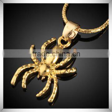 Vintage Spider Pendant for Best Friends 18K Gold Plated Essential Oil Brass Jewelry photo-2