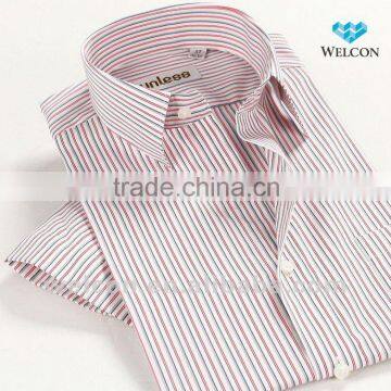 Pure cotton latest brand design hot sale fashion business dress men short sleeve shirt