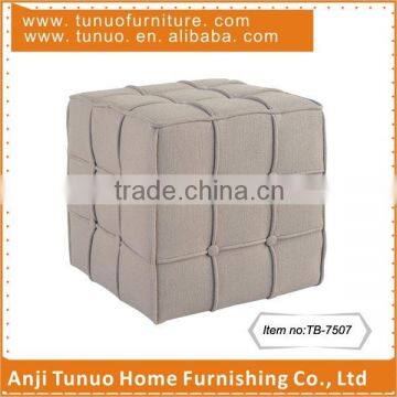 Square Fabric ottoman stool with piping TB-7505