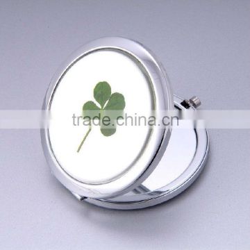 Real irish celtic four leaf clover cosmetic mirror/makeup mirror