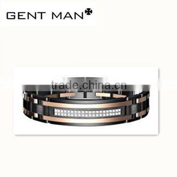 IP Plating rose golden Tungsten Carbide Bracelets with Energy Magnetic Stone