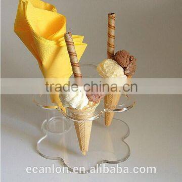 hot selling clear ice cream cone holder