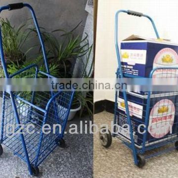 80KG Capacity Foldable Shopping Cart with four rubber casters