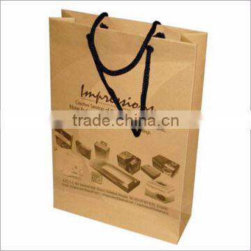 Carry clothes brown hand printed custom kraft paper bags gift