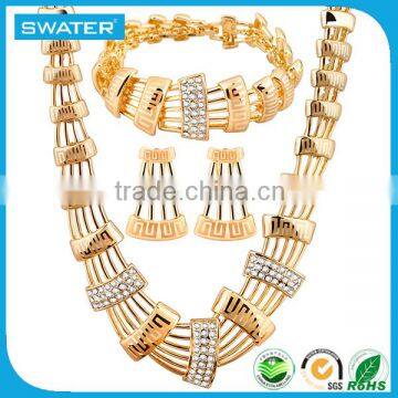 Fashion 2016 Silver Jewelry Big Diamonds Necklace Set