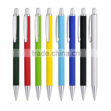 2016 Logo Pen Promotional Pen Type Top Seller Metal Business Pen rubberized aluminum pen