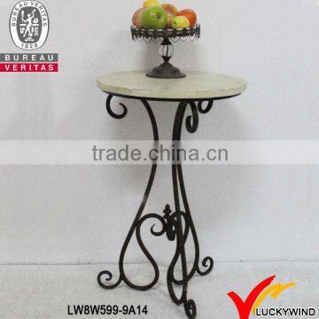 Antique french country style metal and wood coffe table
