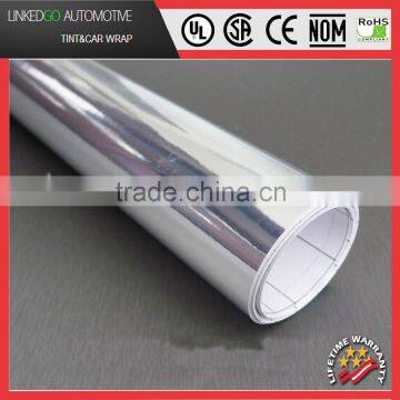 Car Vinyl Sticker Silver 1.52*30M Car Wrap Chrome Mirror Car Wrap Film with Air Bubble Free