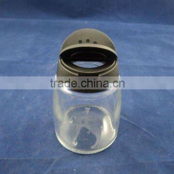 black pepper shaker with black flip cap