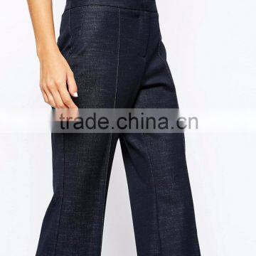 Daijun Oem High Quality Fit Deep Blue Crepe Girl Half Pants and Fashion High School Girls in Trousers