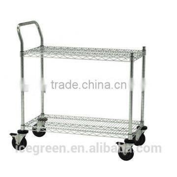 Hospital Mobile Storage Chrome Wire Utility Carts