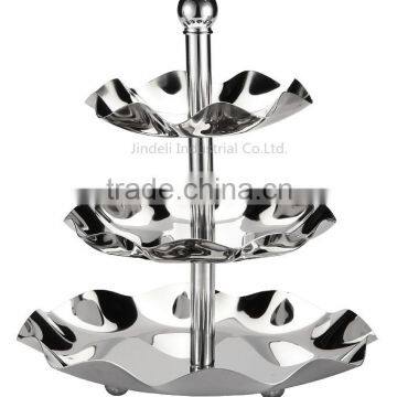 3 Tier Fruits Cakes Desserts Plate Stand Stainless Steel Plates photo-2