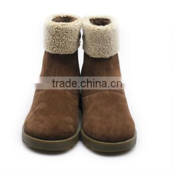 wholesale height increasing elevator suede leather half boots/winter snow boots/quality boot