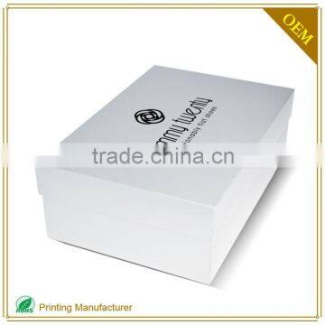 MINSDA White Cardboard Shoe Box Lid And Tray Custom Design Logo