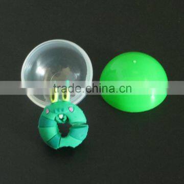 Promotional Gift Capsule Cartoon Fancy PVC 3d Pencil Topper In Plastic Egg