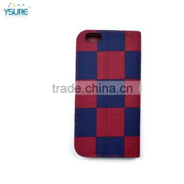 2015 Best Design Hot Sale Denim Grid Pattern Leather Case For Lenovo S850T With Card Slots and PVC ID Slot