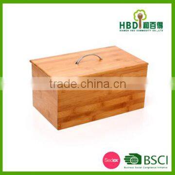 2016 Most Popular Design Bamboo Bread Bin/wood Bread Box With Lid