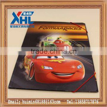 paper circle shape elastic band file folder with car robot