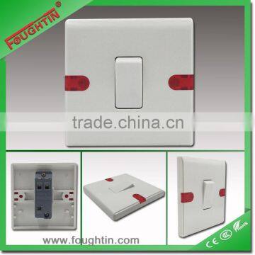 10A 250V 1 gang 1 way wall switch white color thin wall switch