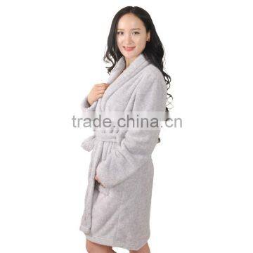 Adult 100% Polyester Two Tone/Sherpa/Snuggle/Coral Fleece Women Robe