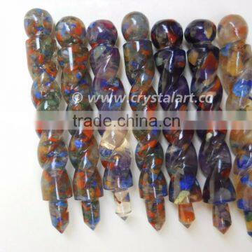 ORGONE 7 CHAKRA TWISTED CARVING HEALING STICK