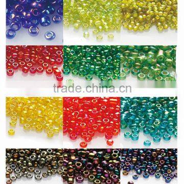 Wholesale rainbow 15/0 Seed Bead glass irregular round