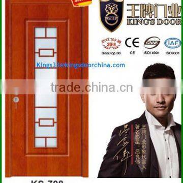 latest interior glass veneer wooden door design for bedroom/bathroom/office room/kitchen room