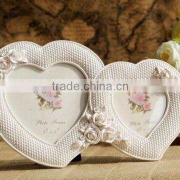 2014 Ornate shabby chic Double heart shaped photo frame