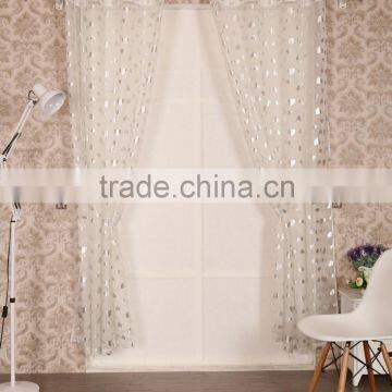 100% Polyester Voile Silver Stamping Printed Fabric Curtain Panel