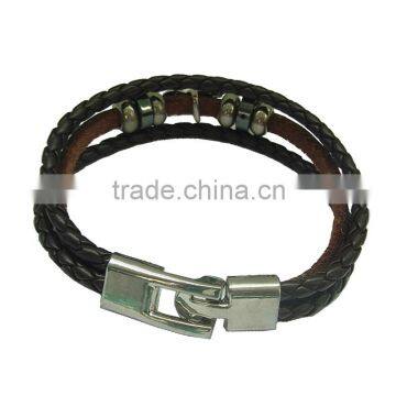 Fashion hot sales string genuine leather bracelets in chinese factory