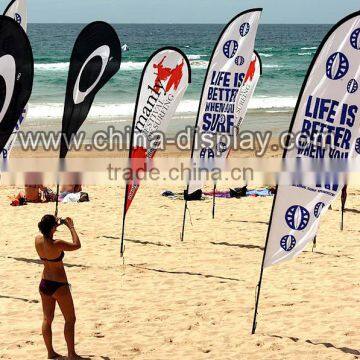 Outdoor advertising display fiberglass pole polyester flag teardrop banner, outdoor beach flag banner