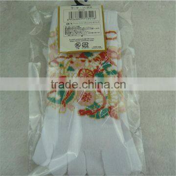 five toe white colorful flower costomer free size socks cotton with classical style