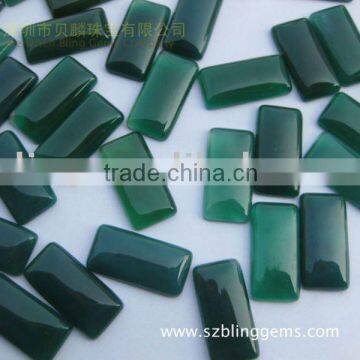 natural gemstone green agate rectangle cabochon