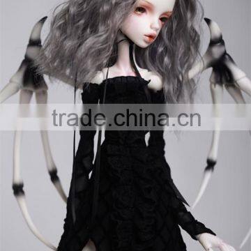 New Style Medium Length Loose Wavy Gray 1/4 Bjd Doll Wigs photo-3