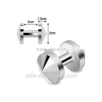 Grade 23 solid titanium kin diver 3mm cone top dermal anchor