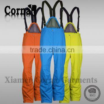 Wholesale custom men casual windproof snowboard with adjustable elastic belt ski sports pants