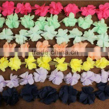 19colors Barcode Bud Silk Chiffon Flowers Lace Trimming