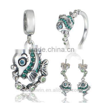 Luxury Silver Jewelry Set Wholesale Sterling Silver Cz Stud Earrings 925 Thailand Silver Earring Fashion Letter Pendant Jewelry photo-5