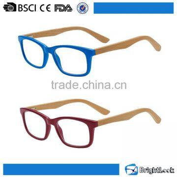 China eyewear manufacturer,PC frame clear lens bamboo wood temple eyewear reading glasses