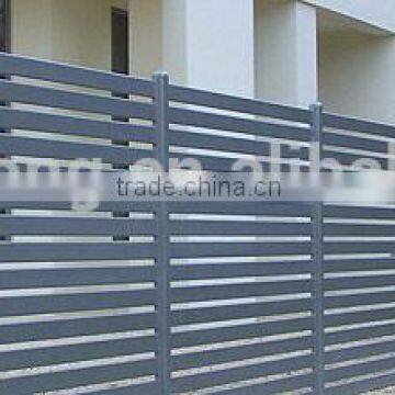 PVDF coated aluminium fence/black horizontal garden fence