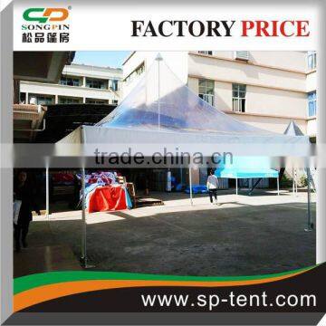Tranparent Tente 6x6m with Clear PVC roof and Cathedral Windows Wall covers in steel frame