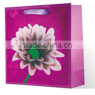 2015 New Dsign Printing White Paper Gift Bags With Ribbon Handles