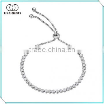 Bezel setting pave bracelet high quality gift