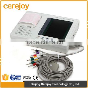 CE certificated 3 Channel Color touch screen Digital Electrocardiograph ECG machine