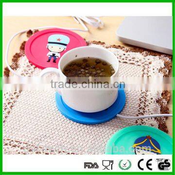 Eco-friendly custom silicone tea cup coaster USB heat