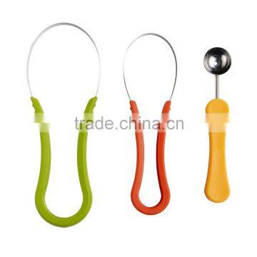 Colorful Folding Ice Cream Steel Peeler Metal Fruit Scoop photo-3