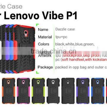 For LENOVO VIBE P1 Armor CASE Heavy Duty Hybrid Rugged TPU Impact Kickstand Hard Cover ShockProof