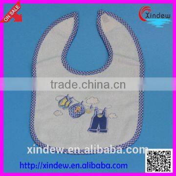 cotton terry embroidery bib