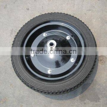 14" x 3" heavy duty solid rubber wheels for industrial machine